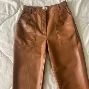 Aritzia Wilfred High Waisted Vegan Leather Pants